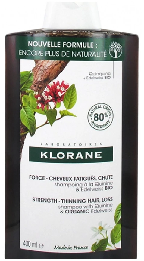 "Klorane" stiprinamasis šampūnas su chininu ir Edelweiss Bio 400ml