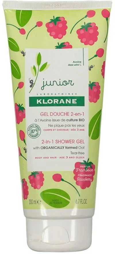 Klorane Junior Dušo želė Raspberry Fragrance, 200 ml
