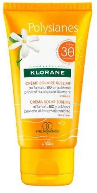 Klorane Polysianes Sublime Face Sun Kreminis Spf30 veido kremas nuo saulės 50ml