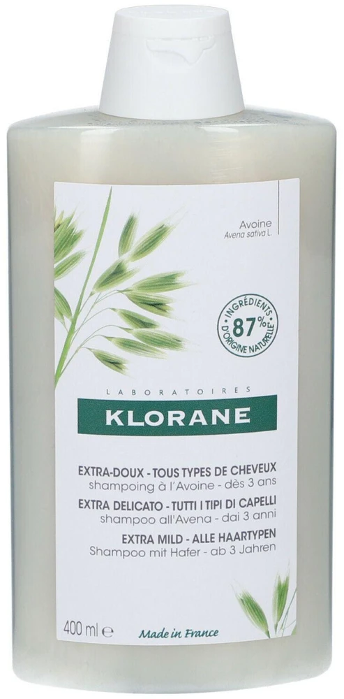 Klorane Ultra-Gentle Šampūnas With Oat Milk itin švelnus šampūnas, 400 ml