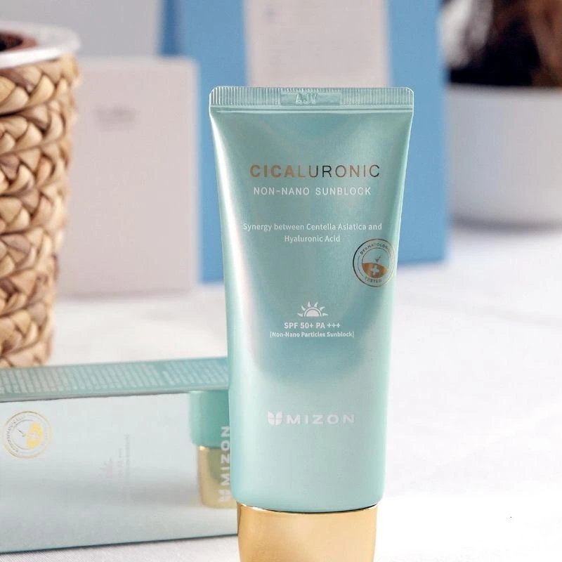 Kremas veidui Mizon Cicaluronic Nonnano Sunblock SPF50+, su SPF 50+ apsauga, 50 ml