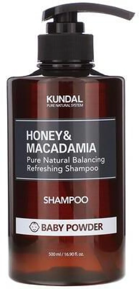 Kundal Honey & Macadamia Baby Powder Natural Moisturizing Šampūnas plaukų šampūnas, 500 ml