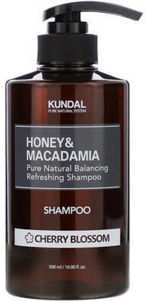 Kundal Honey & Macadamia Cherry Blossom Natural Moisturizing Šampūnas plaukų šampūnas, 500 ml