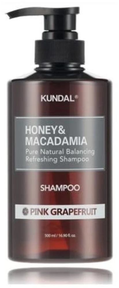 Kundal Natural Moisturizing Šampūnas Honey & Macadamia Rožinė Grapefruit plaukų šampūnas, 500 ml