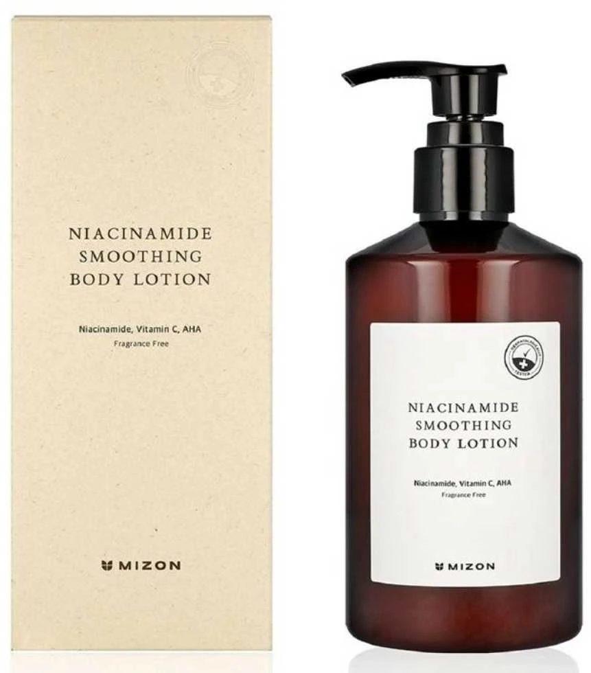Kūno losjonas Mizon Niacinamide Smoothing Losjonas kūnui, su niacinamidu, vitaminu C ir AHA grupės rūgštimis, 300 ml