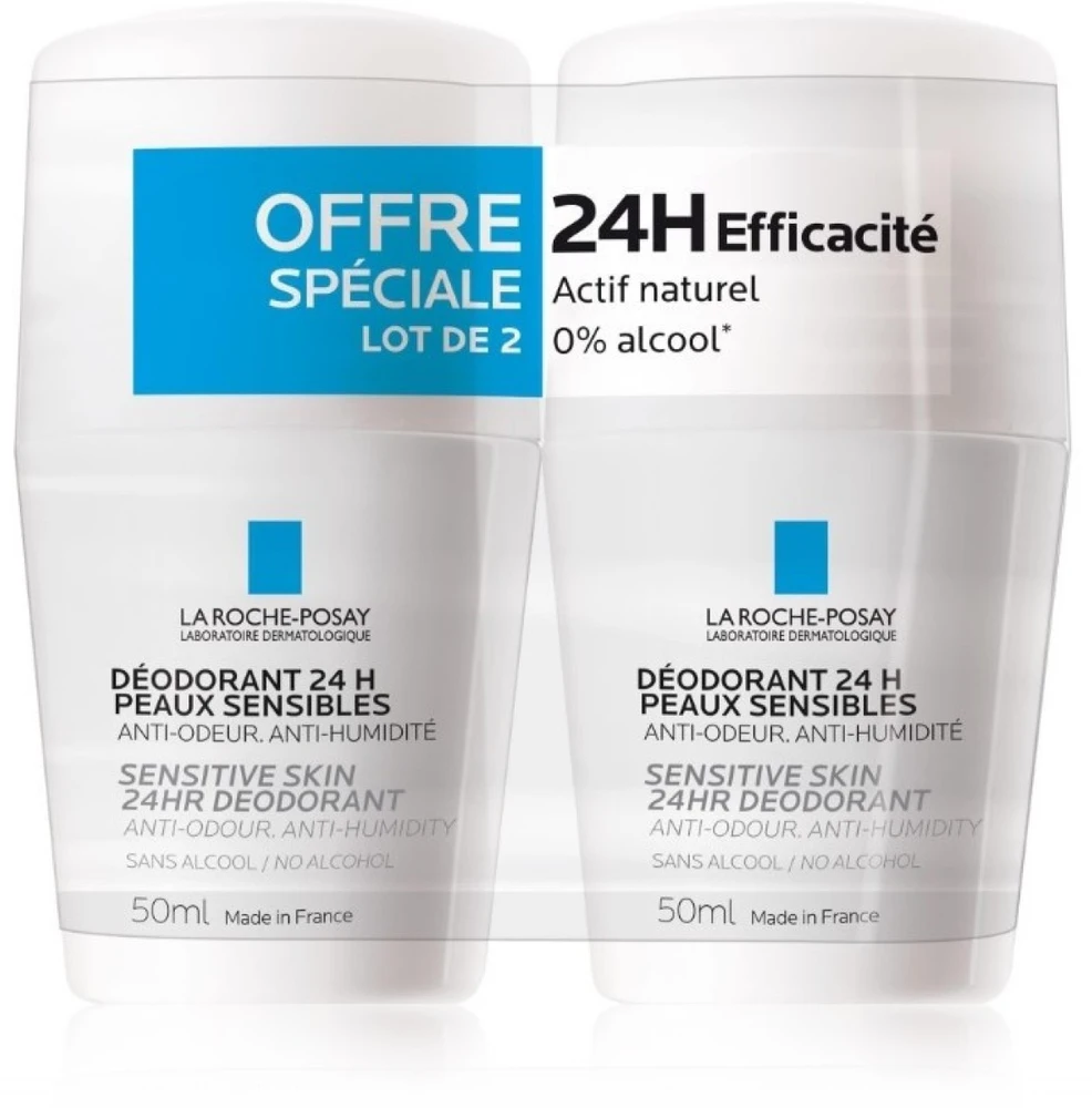 La Roche-Posay 24H Physiological Roll-On Dezodorantas rutulinis dezodorantas, 2 x 50 ml