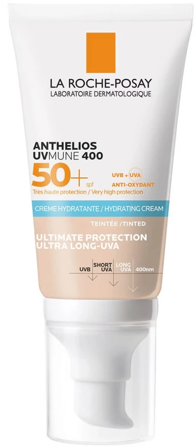 La Roche-Posay Anthelios UVMune 400 Hydrating Kreminis SPF 50+ apsauginis kremas nuo saulės jautriai veido odai, 50 ml