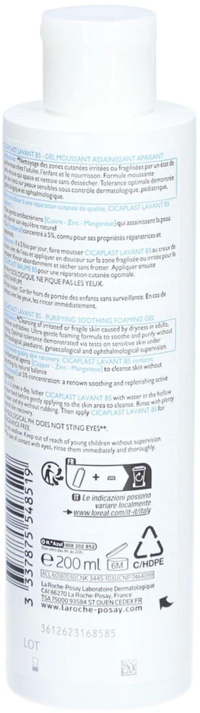 La Roche Posay Cicaplast Lavant B5 švelnus putuojantis veido ir kūno prausiklis, 200 ml