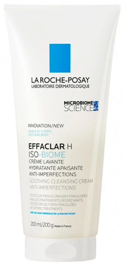 La Roche Posay Effaclar H Iso-Biome Cleansing Kreminis drėkinantis valiklis jautriai, riebiai ir probleminei odai, 200 ml