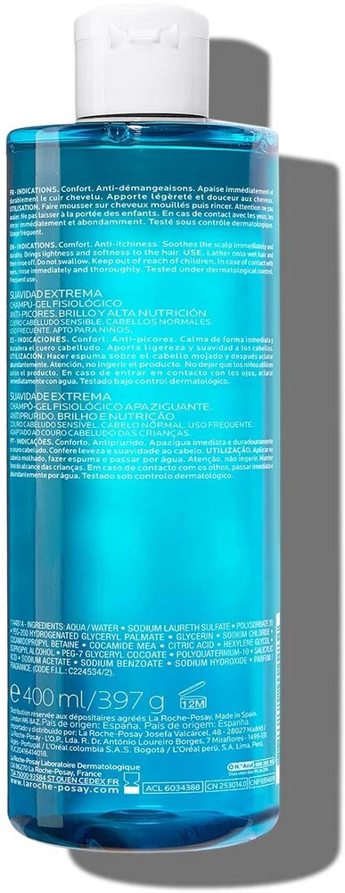 La Roche Posay Kerium Extra Gentle Šampūnas švelnus plaukų šampūnas, 400 ml