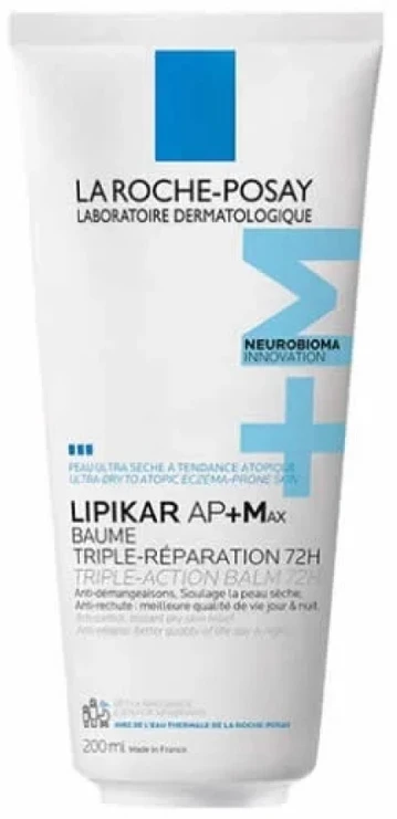 La Roche-Posay Lipikar AP+ Max Baume Triple Action Balm balzamas veidui ir kūnui, 200 ml