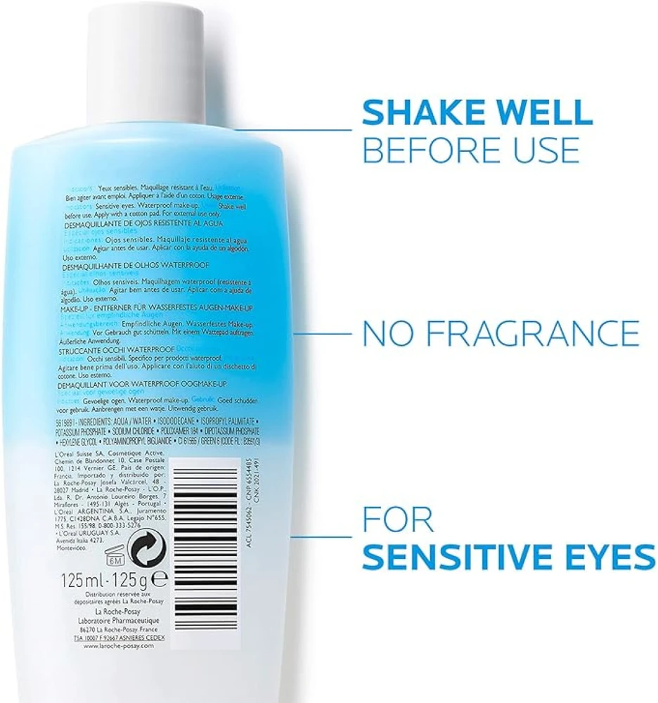 La Roche Posay Respectissime Eye Make Up Remover akių makiažo valiklis, 125 ml
