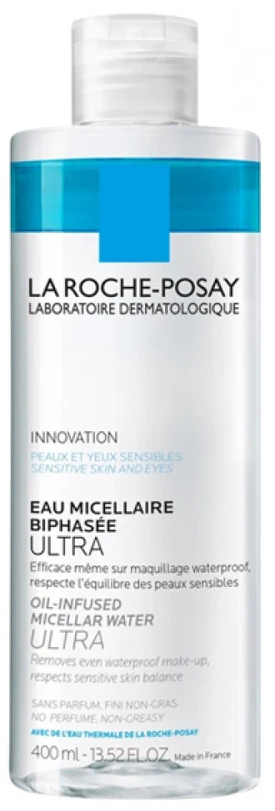 La Roche Posay Ultra Sensitive Skin Two-Phase Micellar Vanduo dvifazis makiažo valiklis, 400 ml