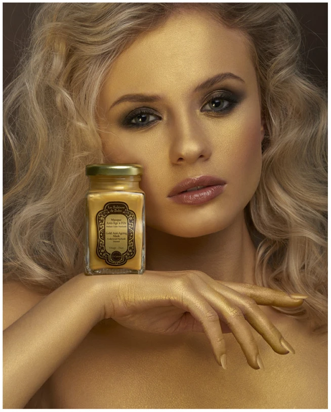 La Sultane de Saba Gold and Champagne veido kaukė su aukso dalelėmis, 100 ml