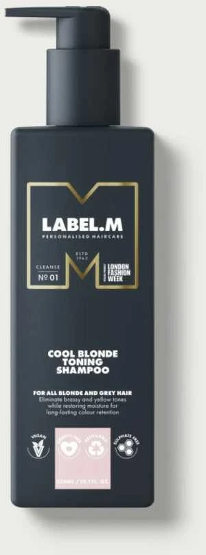 Label.m Cool Skirtas šviesiems plaukams Toning Šampūnas, 300 ml