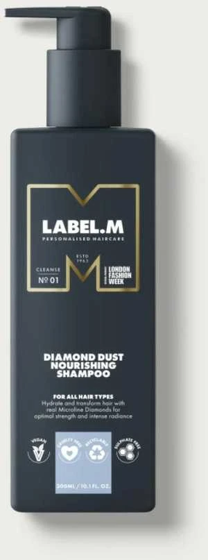 Label.m Diamond Dust maitininantis Šampūnas maitinantis šampūnas visų tipų plaukams, 300 ml
