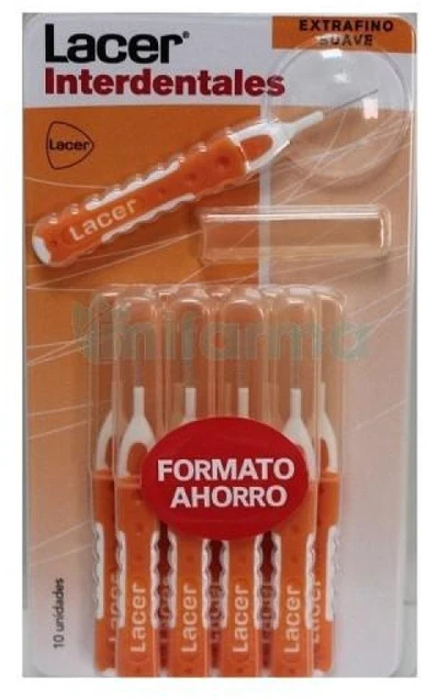 Lacer Tarpdantinis raištis Extra Fine Soft Straight 10 vnt