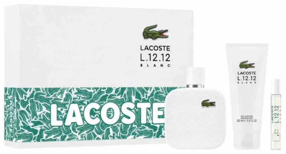 Lacoste L 12 12 Blanc EDT Purškiklis, 100 ml Set 3 Pieces