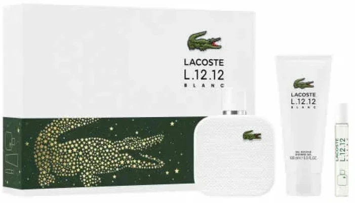 Lacoste L.12.12 Blanc Men Eau De Toilette Purškiklis, 100 ml Set 3 Pieces