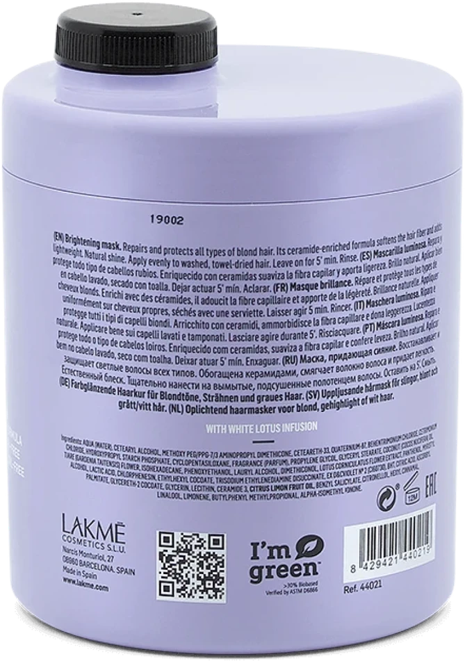 Lakme Teknia Baltas Sidabrinis Mask, 1000 ml
