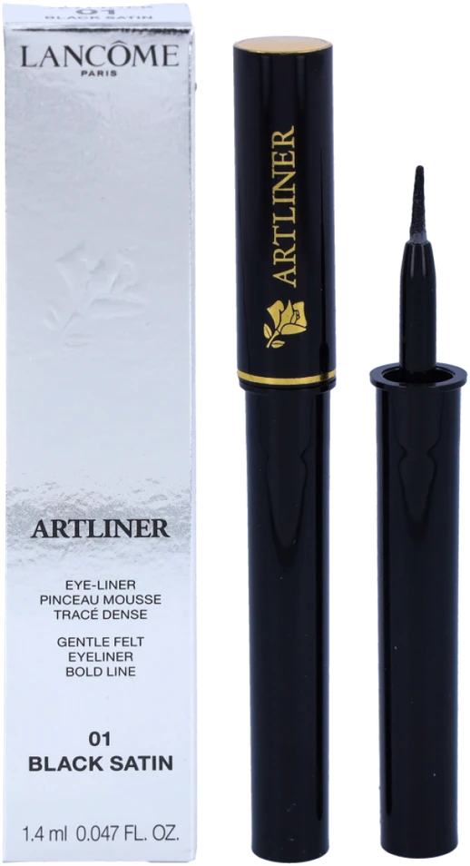 Lancome Artliner Gentle Felt Akių apvadas #01Black Satin - Gentle Felt - Bold Line, 1.4 ml