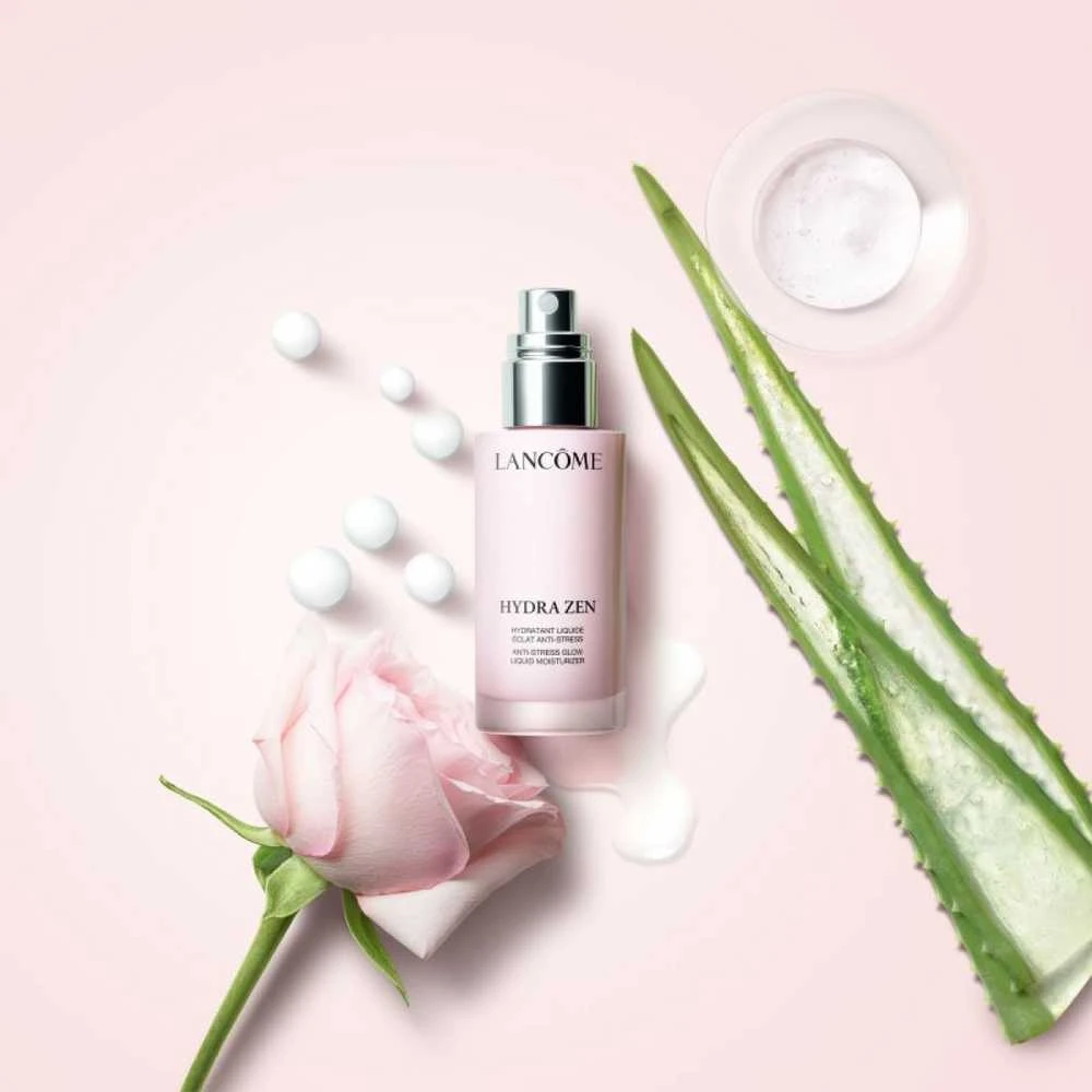 Lancome Hydra Zen Glow Liquid Soothing Moisturizer Spindesio suteikiantis drėkinamasis kremas veidui, 50 ml