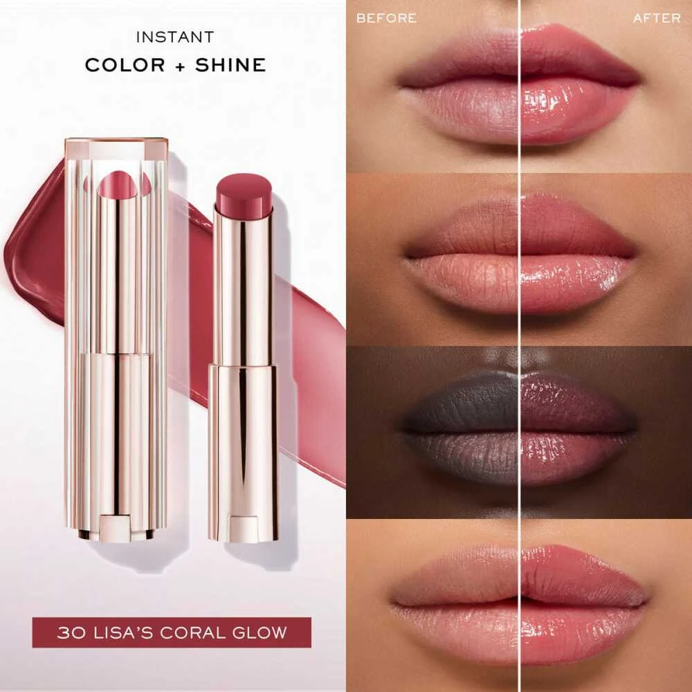 Lancôme Lip Idole Butterglow švytėjimo suteikiantis lūpų balzamas, atspalvis: 30 Lisa's Coral Glow, 3 g