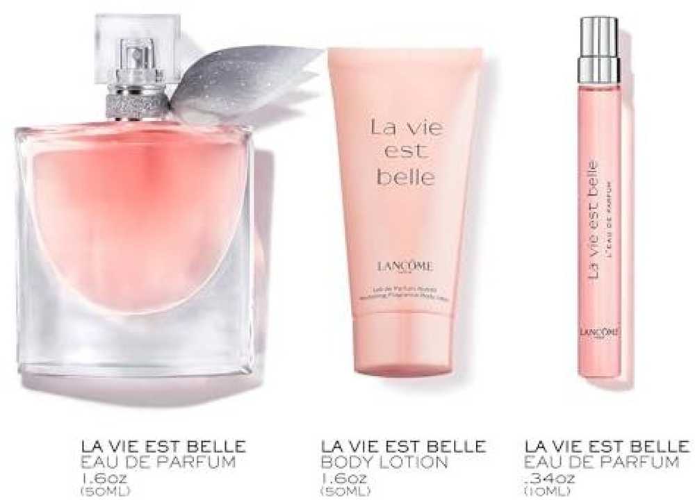 Lancome La Vie Est Belle Giftset rinkinys moterims (EDP, 50 ml + EDP, 10 ml + kūno losjonas, 50 ml)