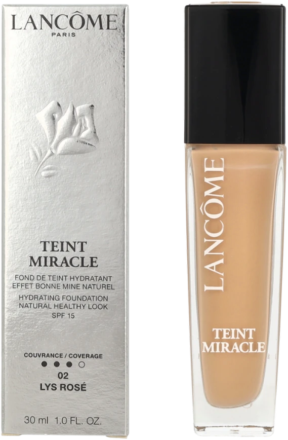 Makiažo pagrindas Lancome Teint Miracle N° 02 Lys rosé SPF15, 30 ml