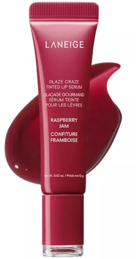 Laneige Glaze Craze Tinted Lip Serum lūpų balzamas-serumas su atspalviu, atspalvis: Raspberry Jam, 12 g
