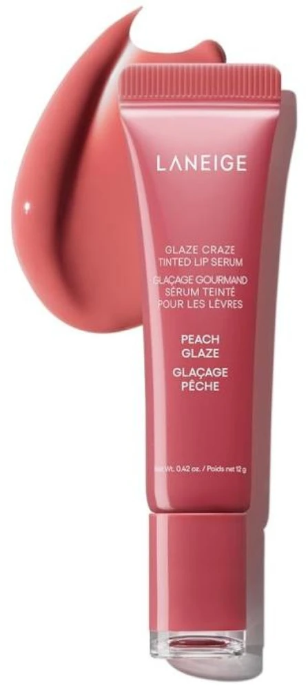 Laneige Glaze Craze Tinted Lip Serum lūpų blizgis, atspalvis: Peach Glaze, 12 g