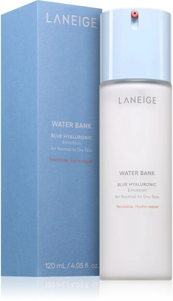 Laneige Vanduo Bank Mėlyna Hyaluronic Emulsion drėkinamoji emulsija normaliai ir sausai odai, 120 ml