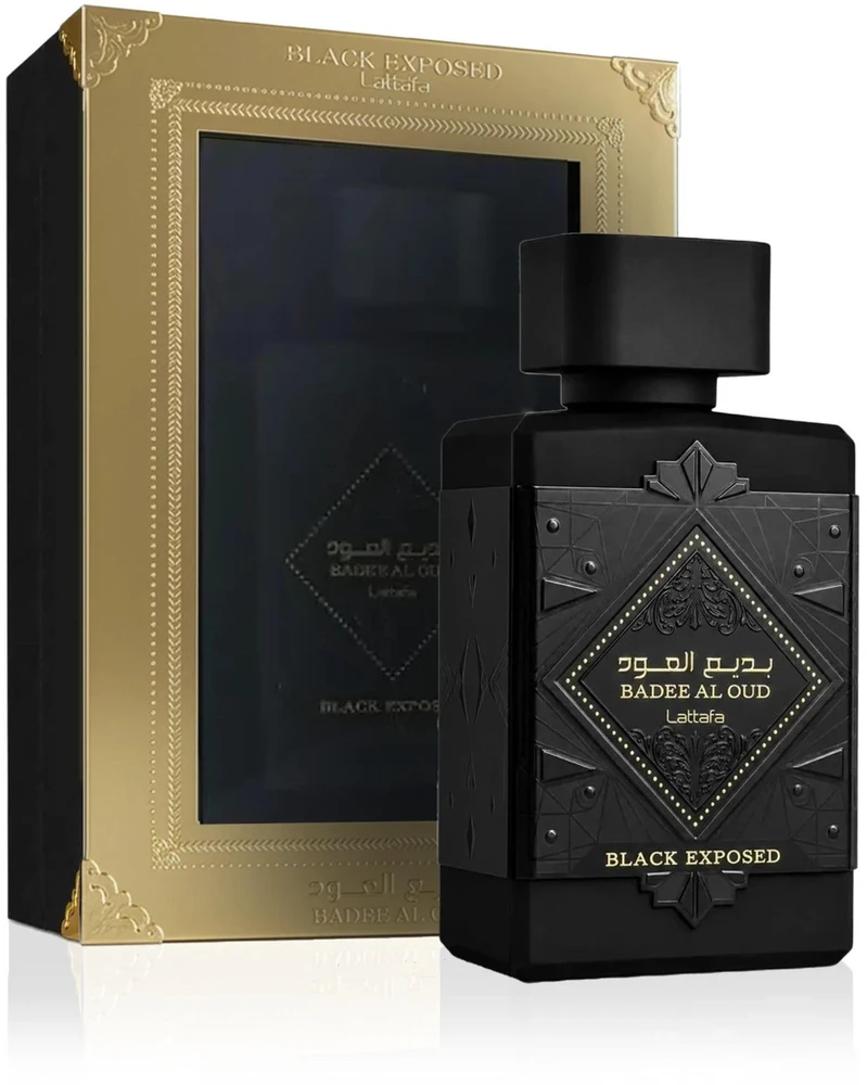 Lattafa Bade'e Al Oud Juodas Exposed EDP parfumuotas vanduo unisex, 100 ml
