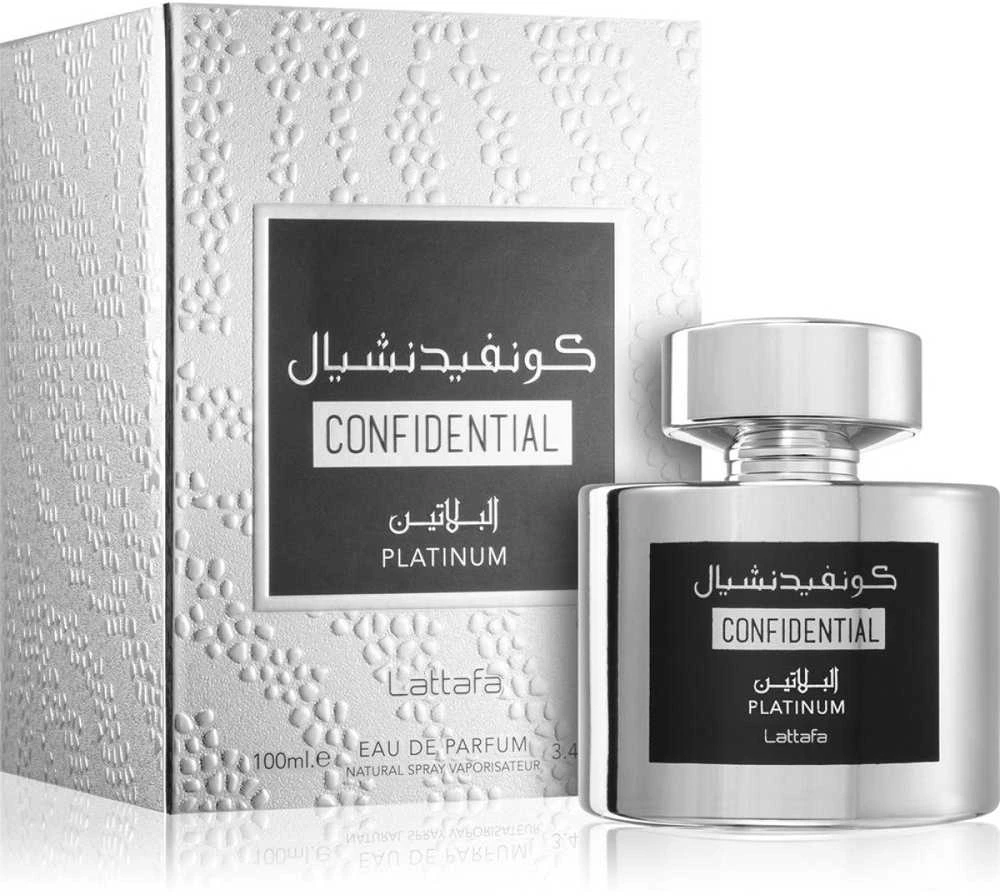 Unisex kvepalai Lattafa Confidential Platinum EDP, 100 ml