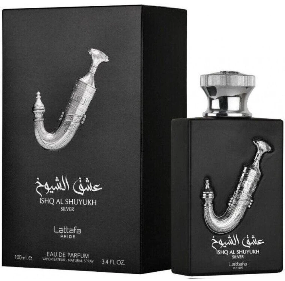 Lattafa Ishq Al Shuyukh Sidabrinis EDP parfumuotas vanduo unisex, 100 ml