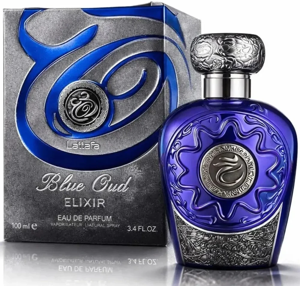 Lattafa Mėlyna Oud Eliksyras EDP parfumuotas vanduo unisex, 100 ml