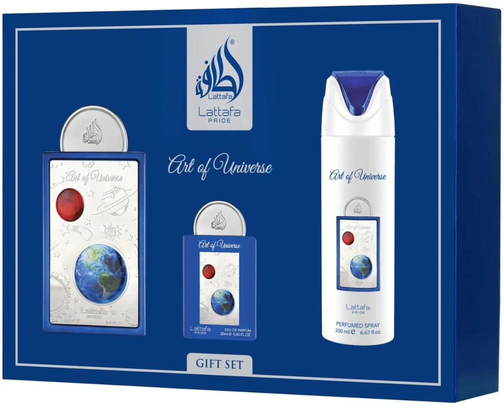 Lattafa Pride Art Of Universe EDP rinkinys unisex (EDP 100 ml + EDP 20 ml + Dezodorantas 200 ml)