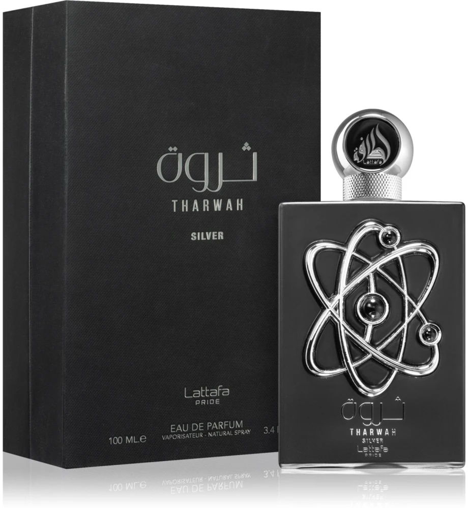 Lattafa Tharwah Sidabrinis EDP parfumuotas vanduo vyrams, 100 ml