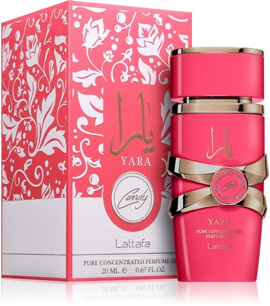 Lattafa Yara Candy Concentrated Perfume Oil CPO aliejiniai kvepalai moterims, 20 ml
