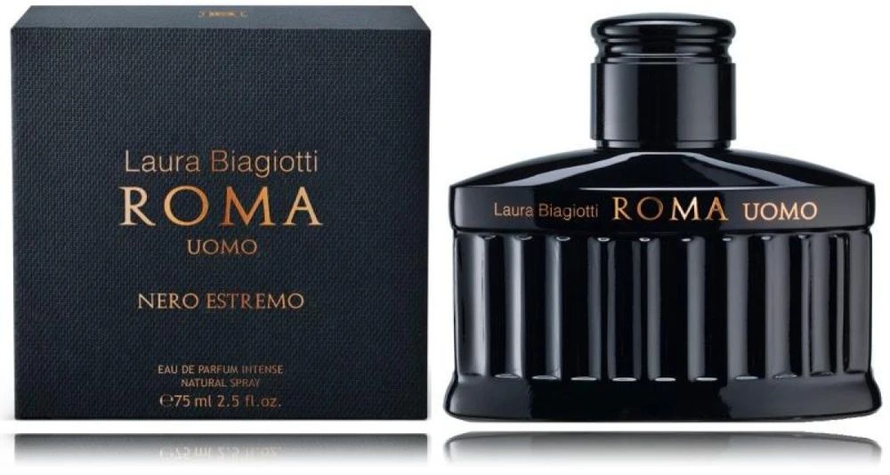 Laura Biagiotti Roma Uomo Nero Estremo Intense EDP parfumuotas vanduo vyrams, 75 ml