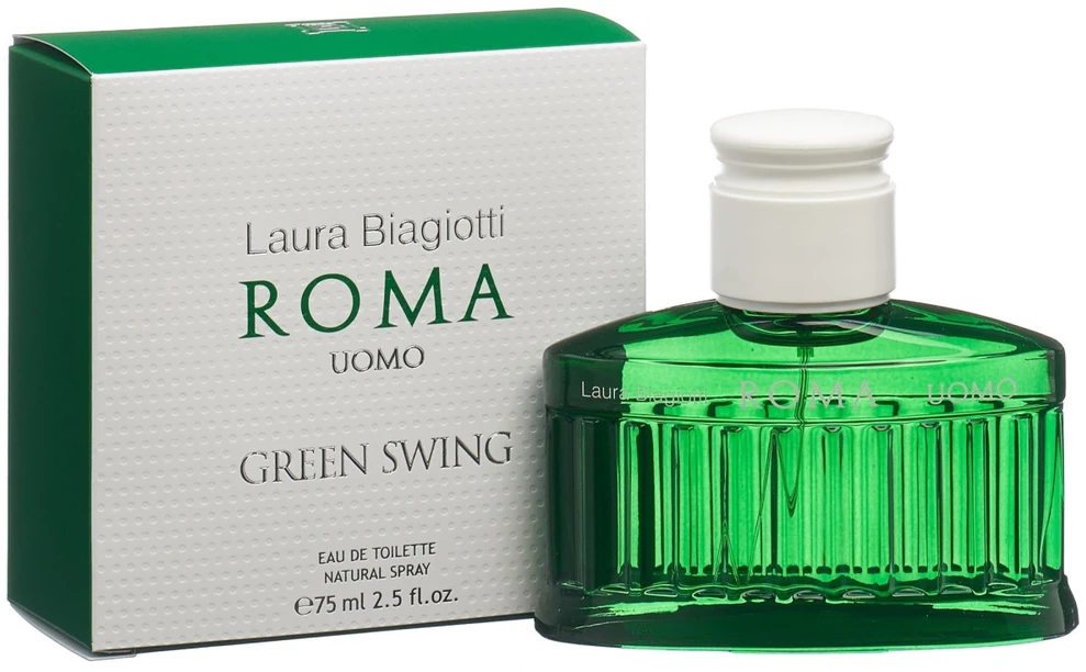 Laura Biagiotti Roma Uomo Žalias Swing EDT tualetinis vanduo vyrams, 125 ml