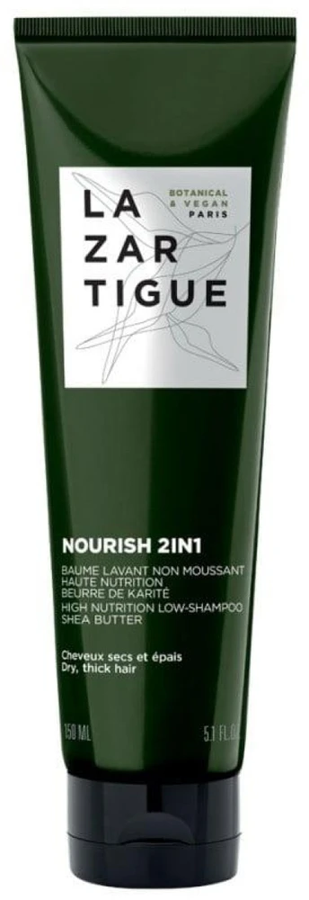 Lazartigue Nourish 2in1 High Nutrition Low-Šampūnas intensyviai maitinantis šampūnas du viename, 150 ml