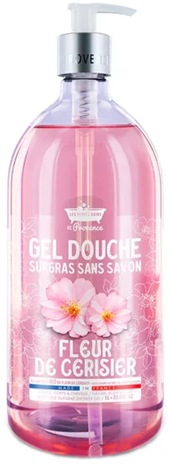 Les Petites Bains de Provence Cherry Blossom Dušo želė For Sensitive Skin, 1000 ml