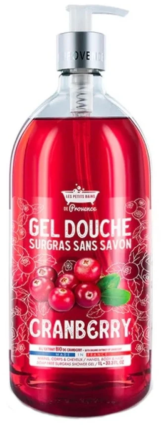 Les Petites Bains de Provence Cranberry Dušo želė For Sensitive Skin, 1000 ml