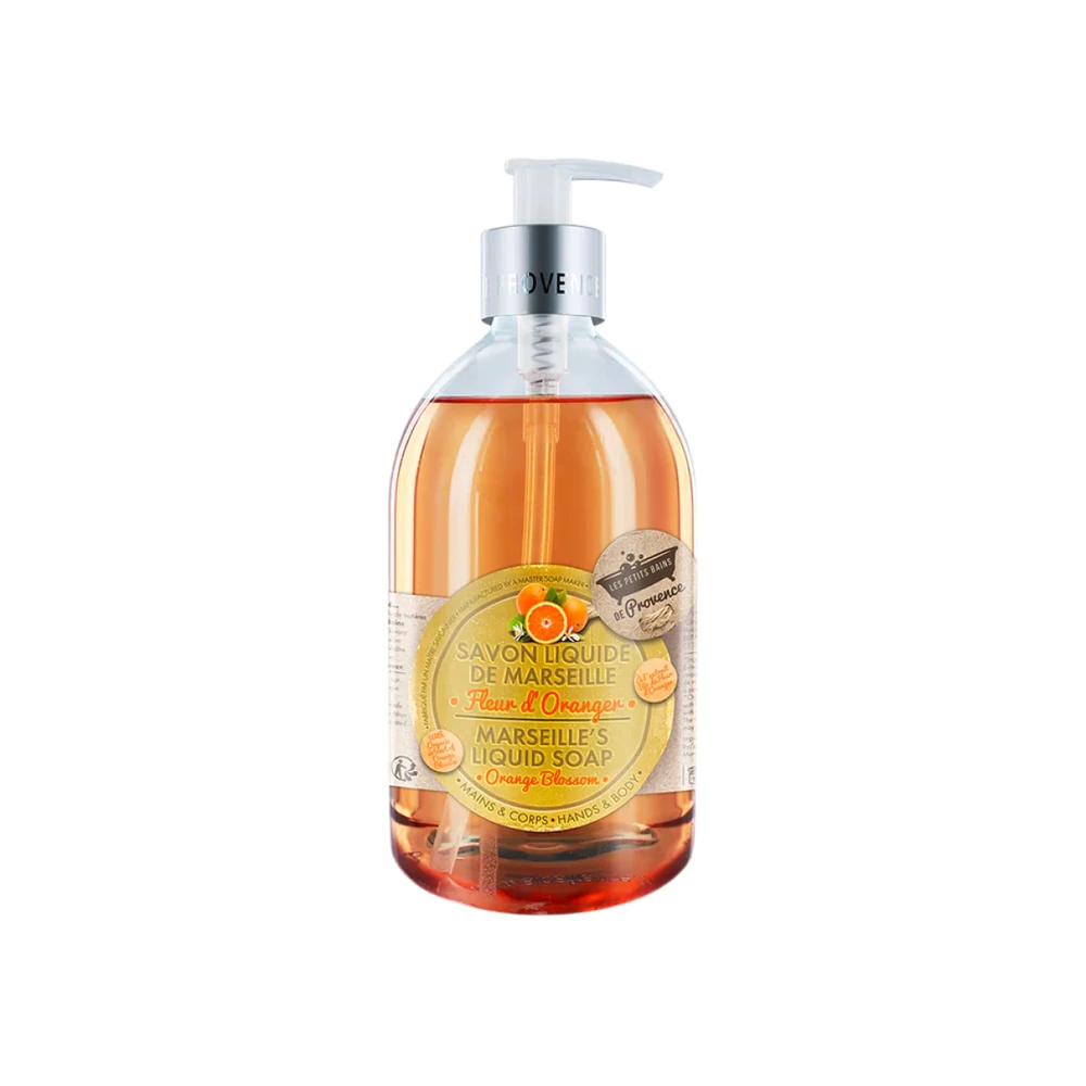 Les Petites Bains de Provence Marseille Oranžinis Blassom skystas muilas rankoms ir kūnui, 500 ml