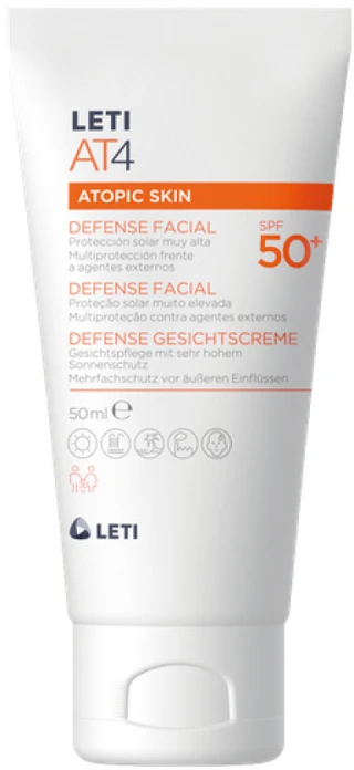 "Leti At4 Defense Facial Spf50+" veido apsauginis kremas nuo UV spindulių 50ml