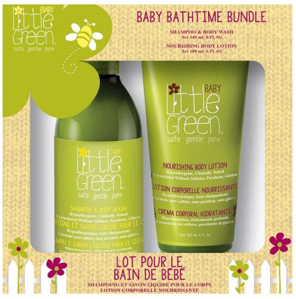 Little Green Little Žalias Little Žalias BABY Bathtime Bundle Box dárková sada pro děti 240 ml+, 180 ml