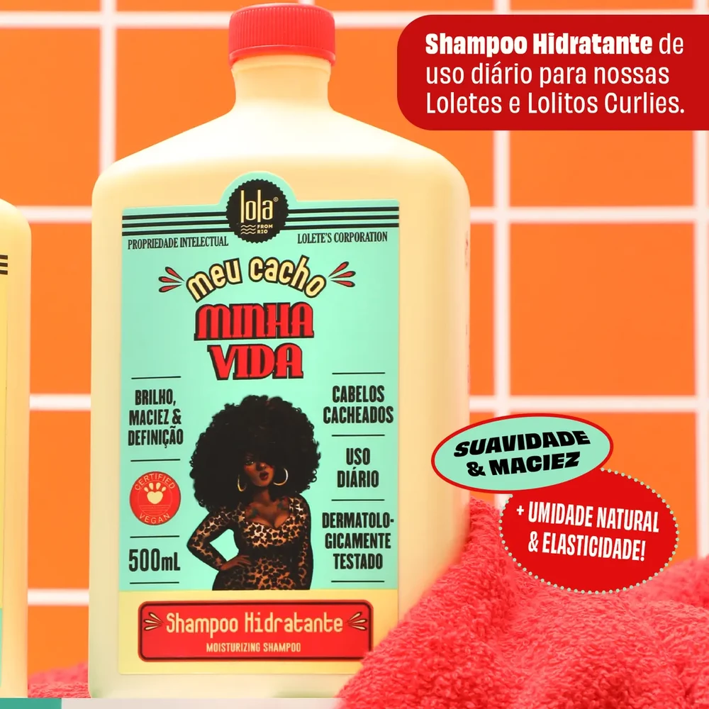 Lola Cosmetics Lola from Rio Meu Cacho Minha Vida Šampūnas Hidratante Moisturizing Šampūnas šampūnas garbanotiems plaukams, 500 ml