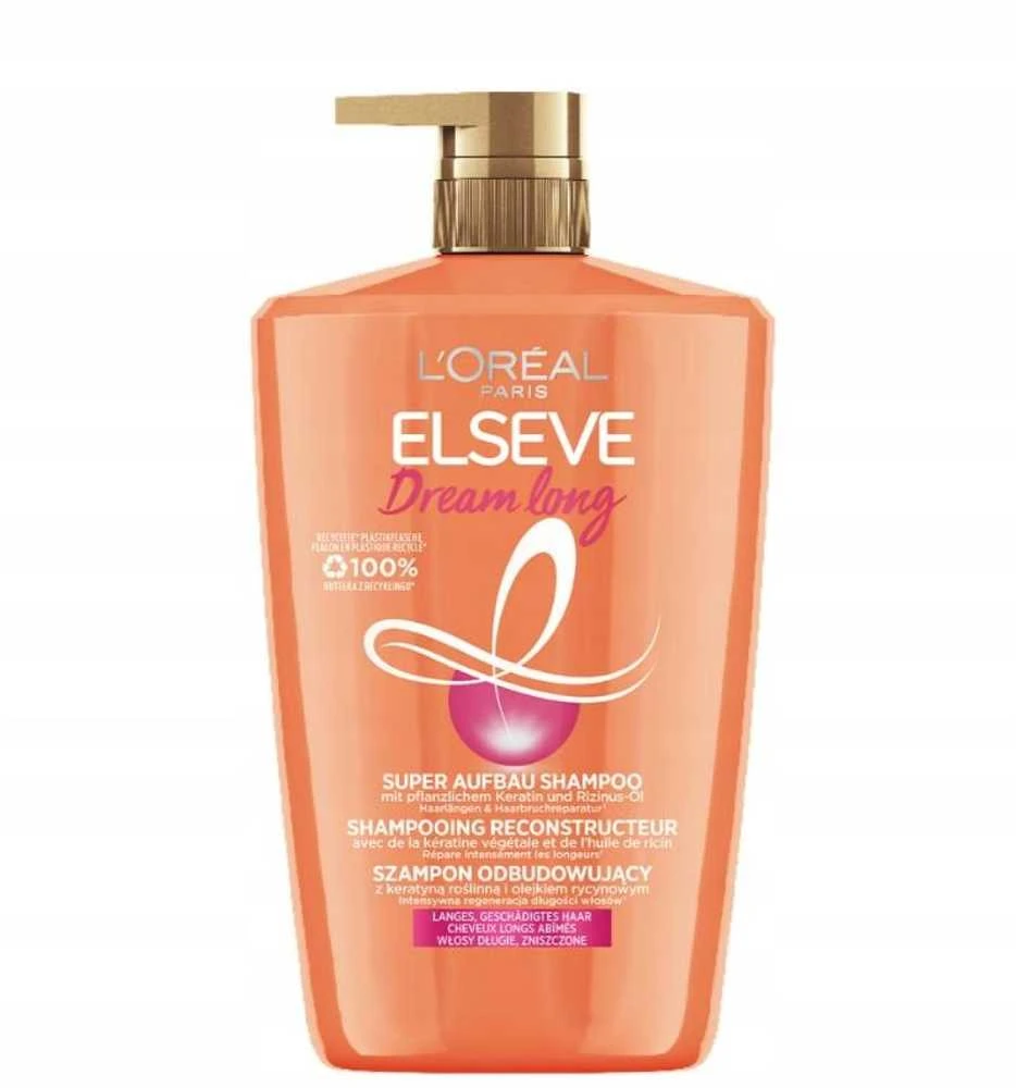 L'Oreal Paris Elseve Dream Long Šampūnas regeneruojantis šampūnas ilgiems pažeistiems plaukams, 1000 ml