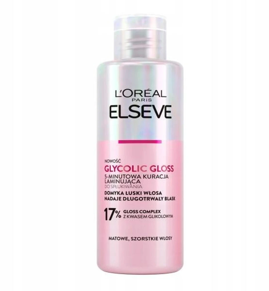 L'Oréal Paris Elseve Glycolic Gloss 5 min., glotninamoji ir atkuriamoji plaukų kaukė, 200 ml.